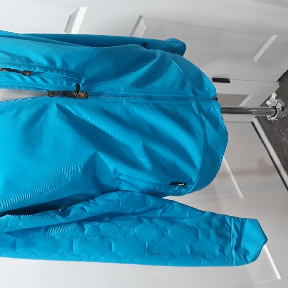 Spyder aqua blue zip performance jacket. Medium - Picture 5 of 12